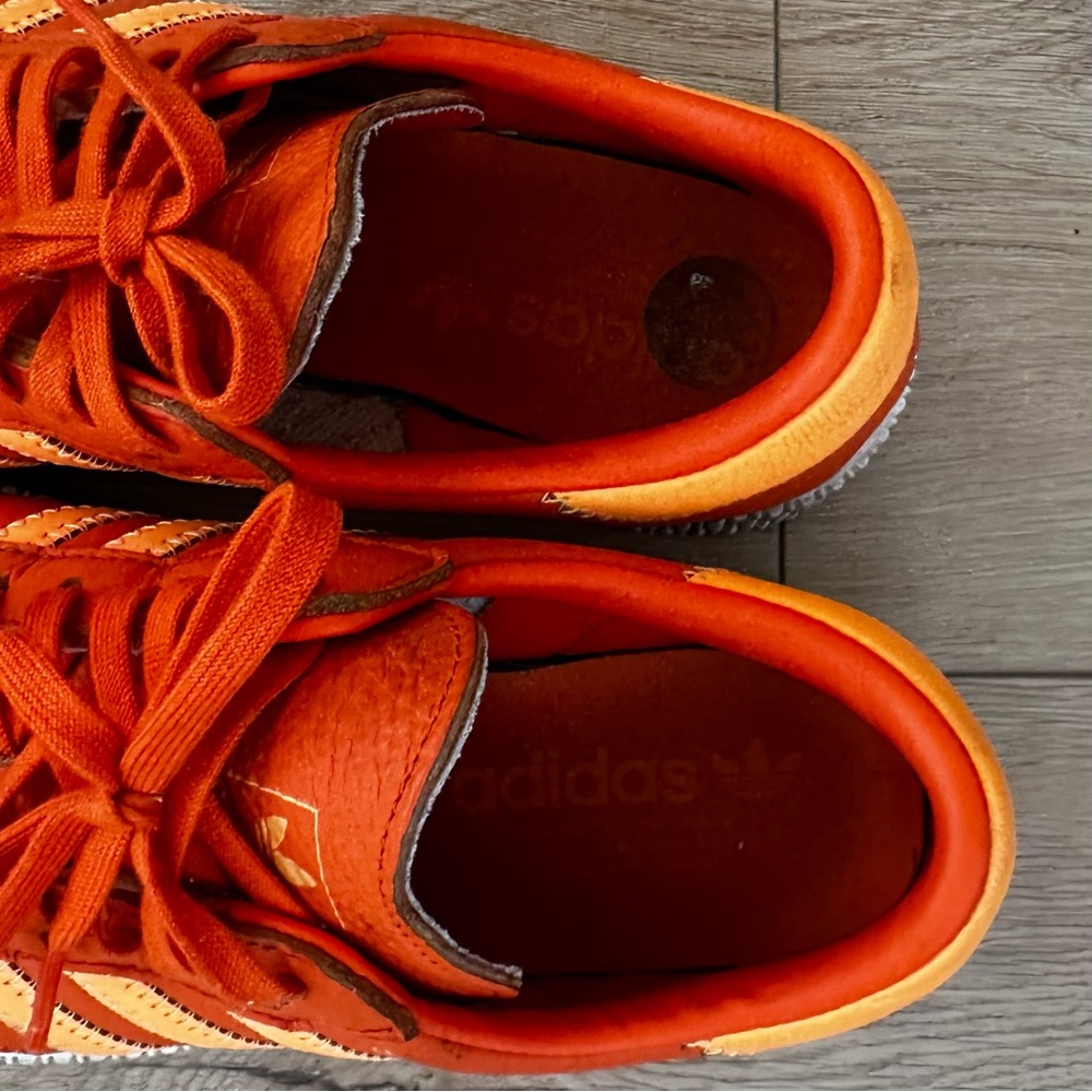 Adidas Samba rare discontinued Orange leather platform Sneakers with White Trim - Picture 4 of 7